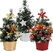 Alberi di Natale Miniaturi - Set di 3 per Decorazione di Tavolo e Scrivania