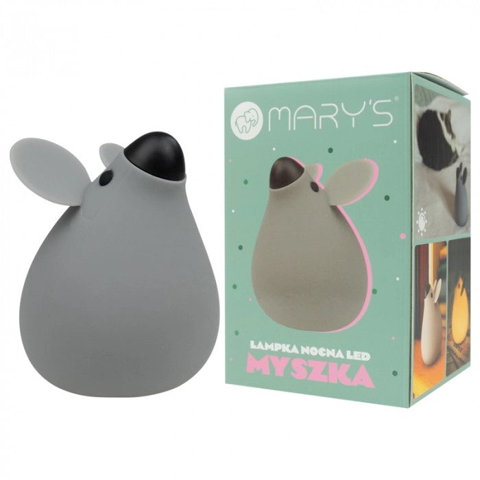 Lampada notturna LED topo ricaricabile dimmerabile grigia Mary's