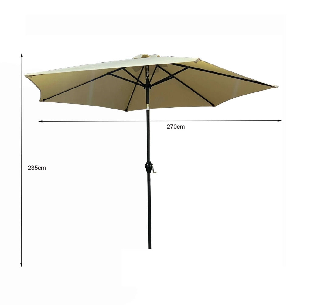 Ombrellone da giardino ORIENT con regolazione dell'inclinazione beige peso 4,5 kg dimensioni 270x270x235 cm