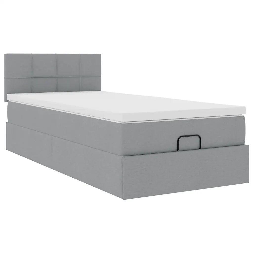 vidaXL Struttura Letto Pouf con Materasso 80x200 cm in Tessuto