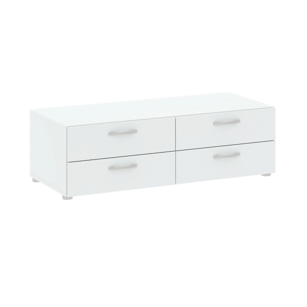 Cassettiera Gignod, Settimino multiuso, Comò camera da letto, Mobile con cassetti, 111x52 h35 cm, Bianco