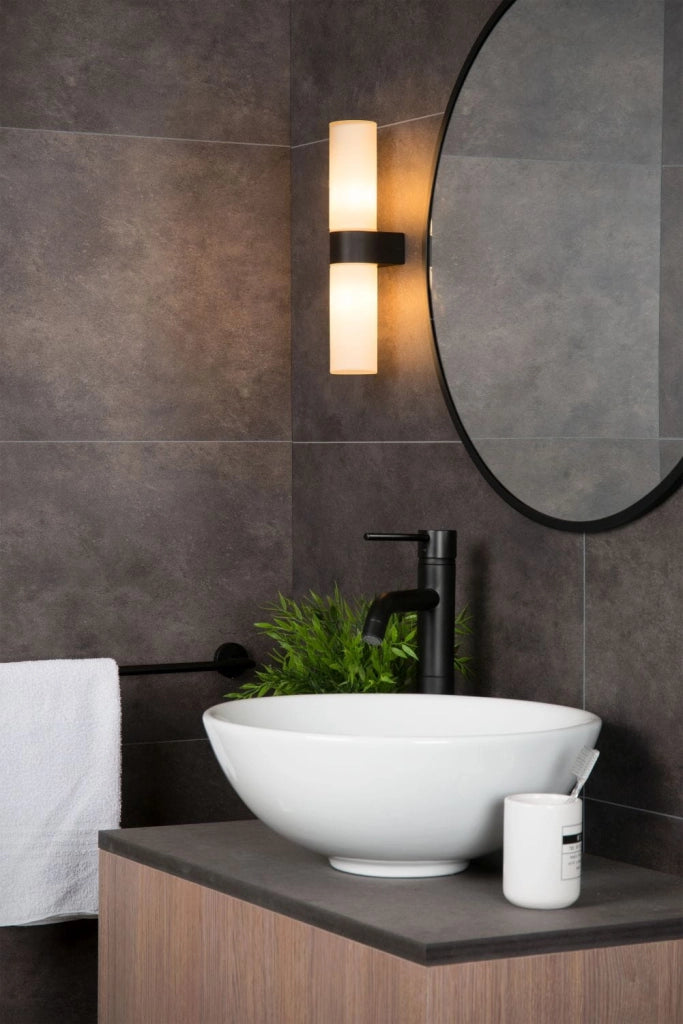 Applique Lucide Jesse 2xG9 33W IP44 bianco/nero vetro