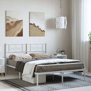 Giroletto con Testiera-Struttura Letto con testiera Metallo Bianco 135x190 cm 980049