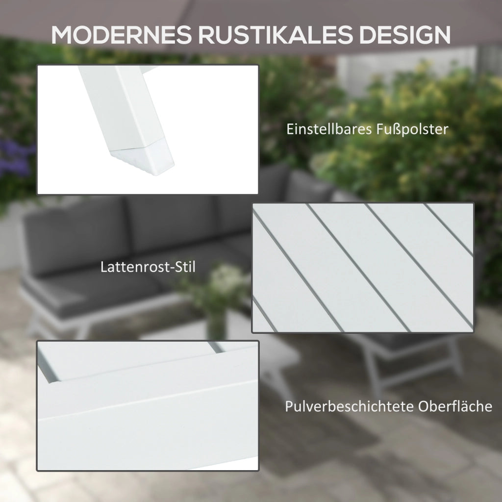 Set Lounge Giardino 4 Pezzi ¨C zephmum ¨C Grigio Bianco 115x61x65 cm