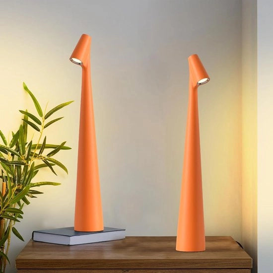 Due Lampade da Tavolo Senza Fili - 3 Livelli di Brillantezza, Lampade a Batteria Ricaricabili per Esterno, Ristorante, Tavolo da Notte & Lampada da Culla - Arancione-13.7in