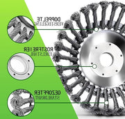 Set di spazzole per erbacce - 3 pezzi - rimozione erbacce - spazzola a fili - 150 x 254 mm - spazzola rotonda - spazzola per erbacce - spazzola per giunti