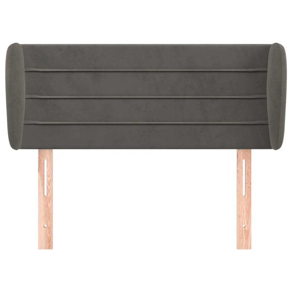 Testiera ad Orecchio Grigio Scuro 83x23x78/88 cm in Velluto