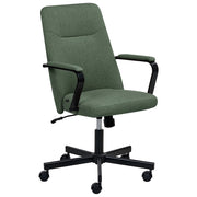 Sedia da ufficio in tessuto verde scuro girevole e regolabile in altezza con braccioli Casa Ufficio Studio Tradizionale Moderna