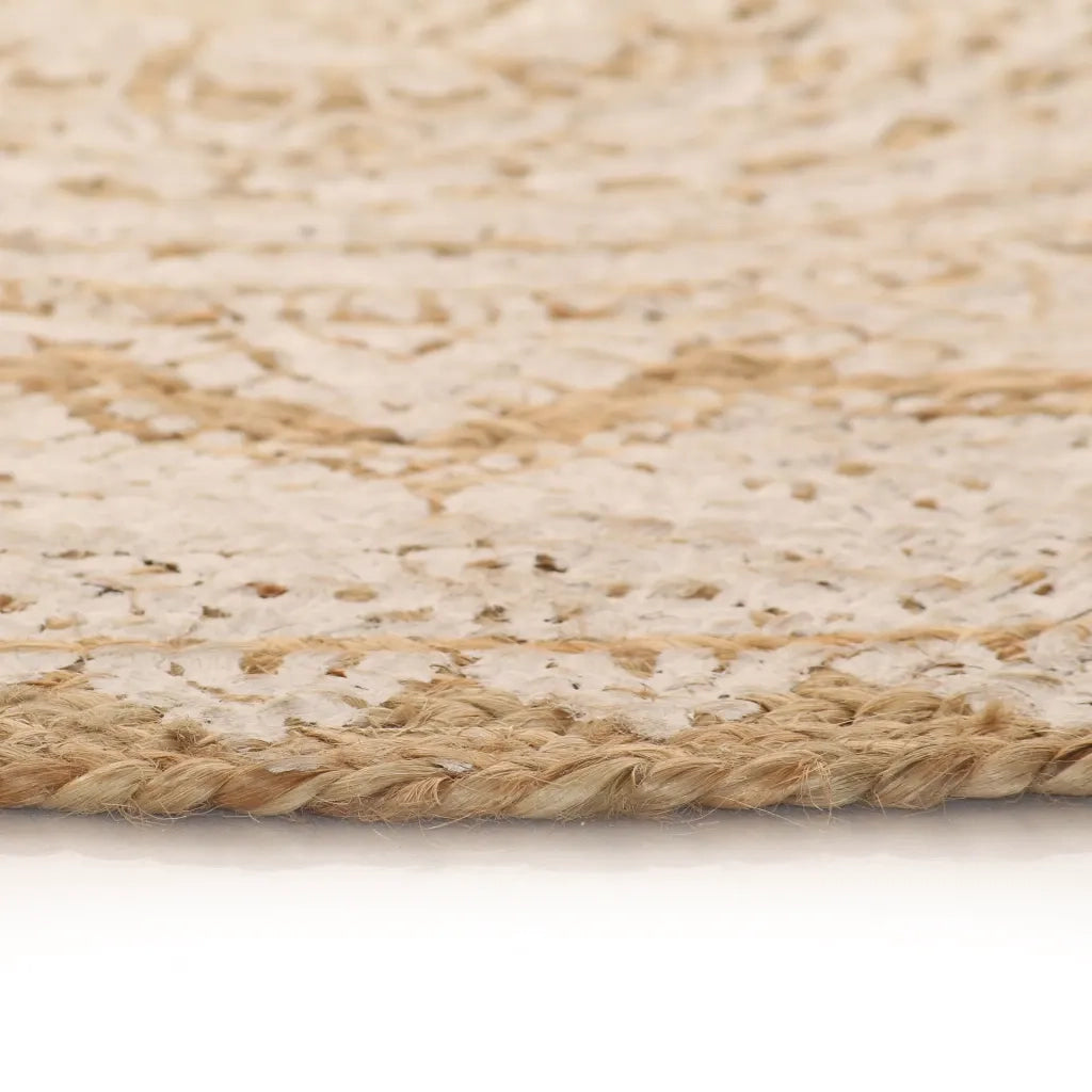 Tappeto del soggiorno | Tappeto in Juta Intrecciata con Stampa 120 cm Rotondo