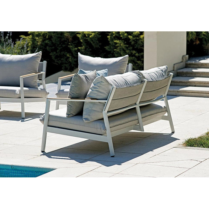 Set cassis MOIA in alluminio bianco e teak bianco