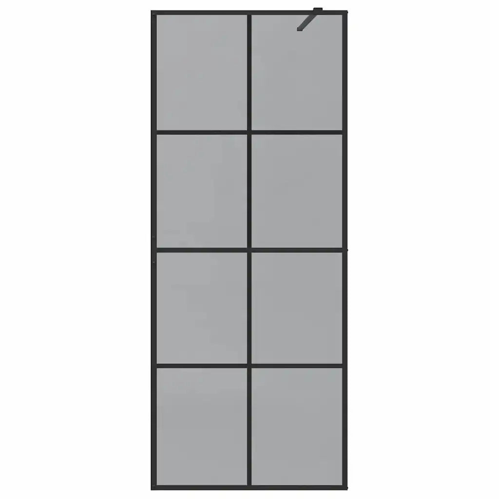 Parete Doccia Walk-in Nero 80 x 195 cm vetro temperato