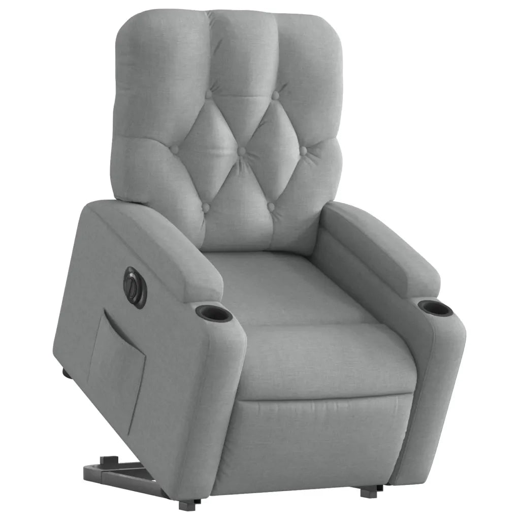 Poltrona Reclinante Alzapersona Elettrica Grigio Chiaro Tessuto 3204734