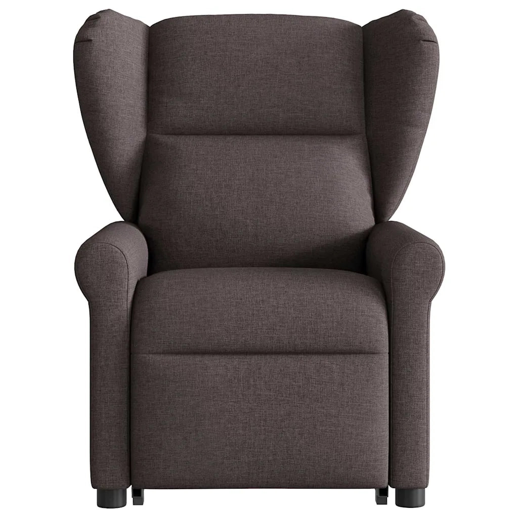 Poltrona Alzapersona Reclinabile Marrone Scuro in Tessuto 3303379