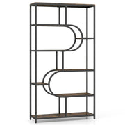 Libreria a U a 8 ripiani 95 x 30 x 175 cm design moderno open space metallo marrone rustico 20_0017960
