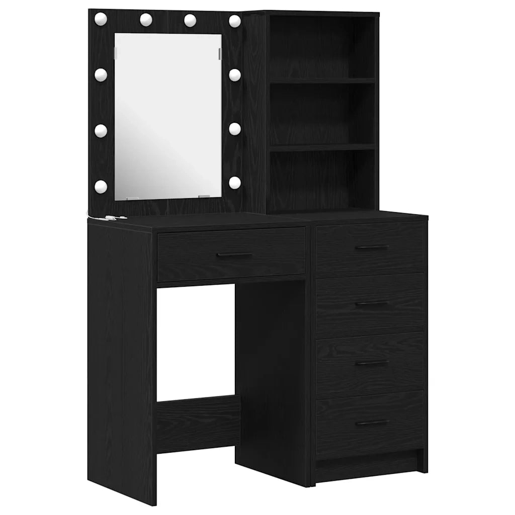 Tavolo da Trucco 2 pcs Nero 50 x 41 x 135 cm Legno multistrato 3334201