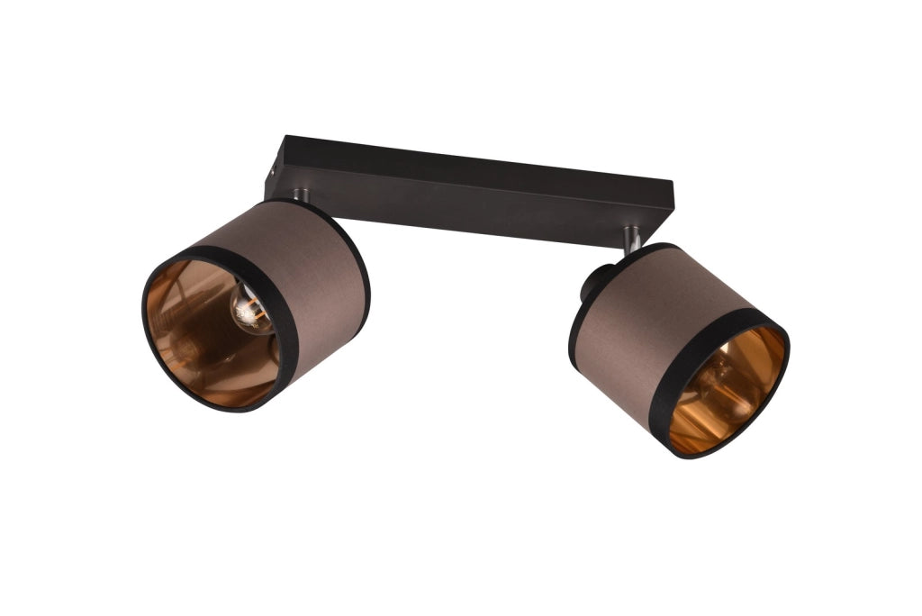 Plafoniera a barra nera RL DAVOS 2 faretti E14 10W