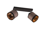Plafoniera a barra nera RL DAVOS 2 faretti E14 10W