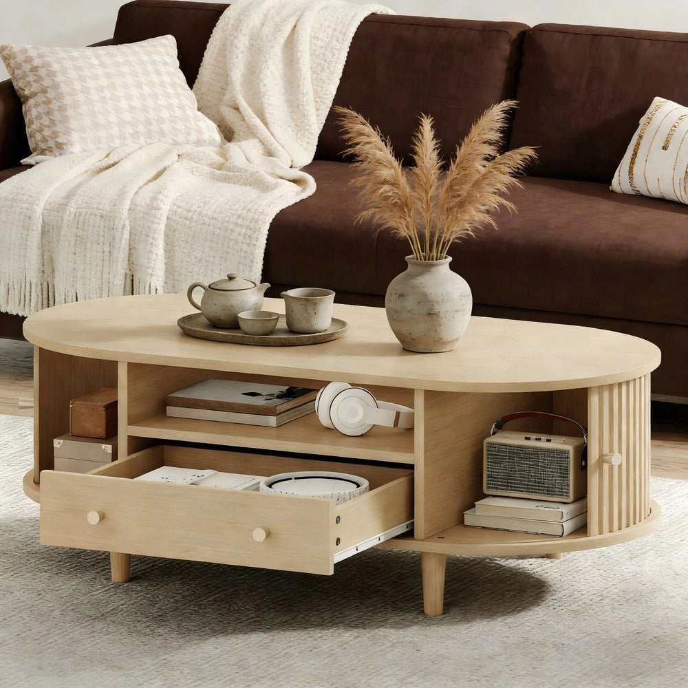 Tavolino da Caff¨¨ con Cassetto e Ripiano ¨C MINIMAL ¨C Legno, 100x50x36