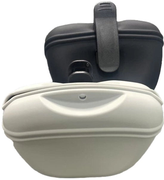 Borse per cani (2 pezzi), borse per addestramento cani, borse terapeutiche in silicone per animali domestici, borse per passeggio cani con chiusura clip/magnetica (grigio e nero)