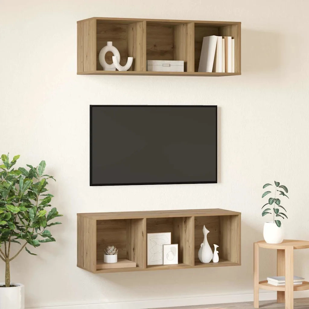 Set mobile TV 2 pcs Rovere artigianale Legno multistrato 3393575