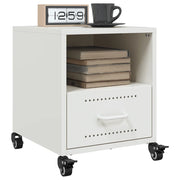 Comodini 2 pz-Set di 2 Tavolino da notte Bianchi 36x39x43,5 cm in Acciaio 376288
