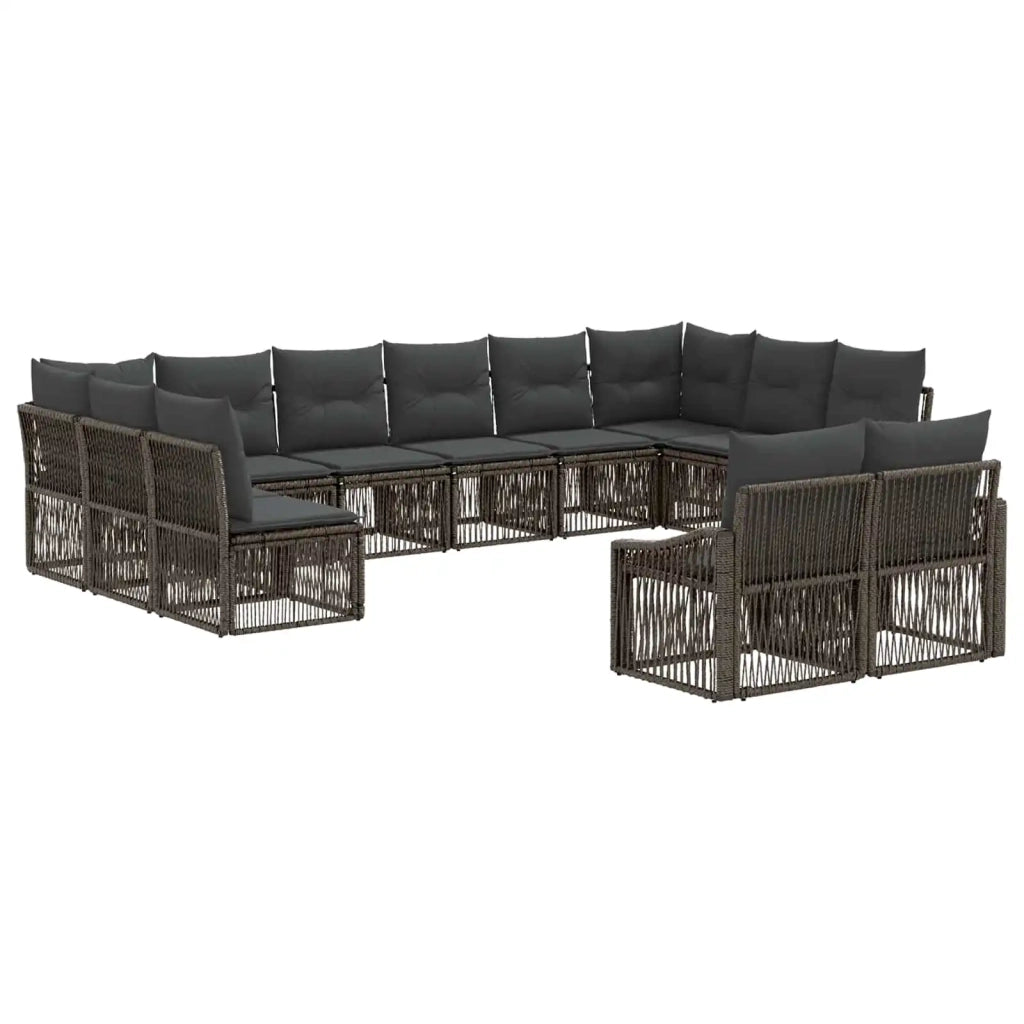 Set Divano da Giardino 12 pcs Grigio polyrattan 3436151
