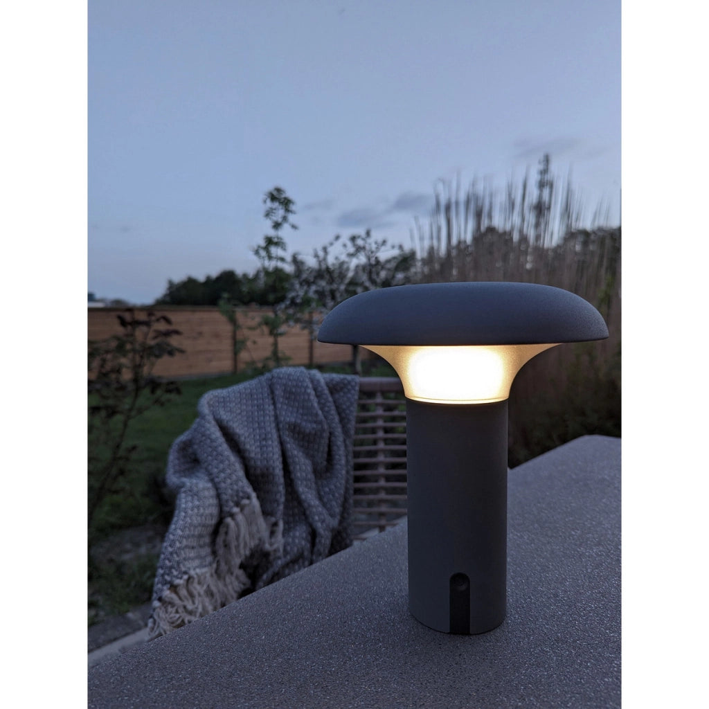 Lampada da Tavolo Ramsey, Grigio, Plastica, 17x17x21 cm