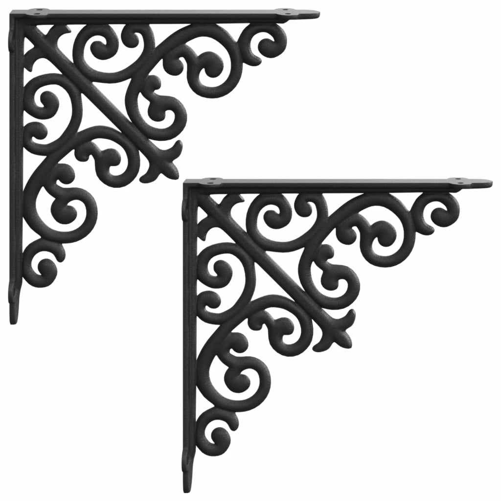 Supporti per mensole da parete 2 pz Nero 24 x 24 x 3,5 cm 42038821