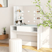Toeletta con Luci LED 100x40x135 cm in MDF Bianca