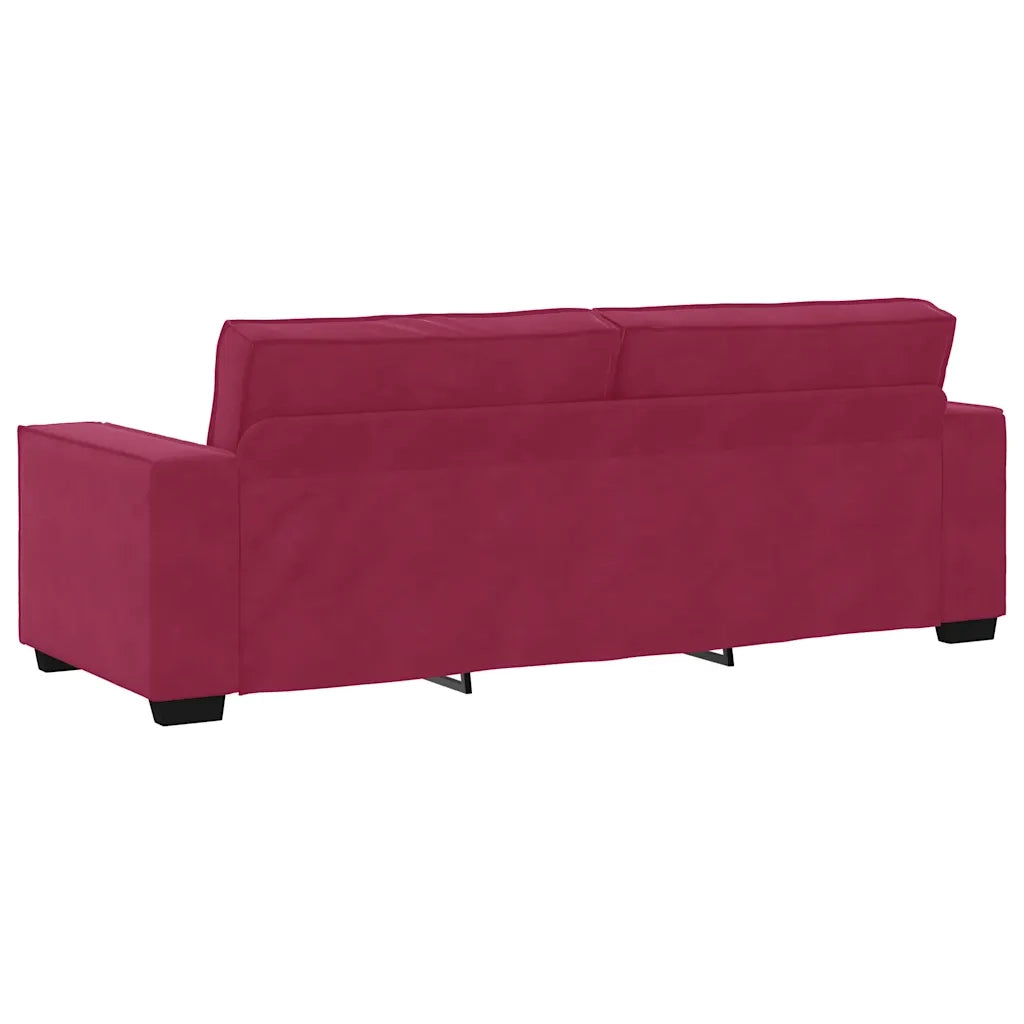 vidaXL Set di Divani 2 pz con Cuscini Rosso Vino in Velluto