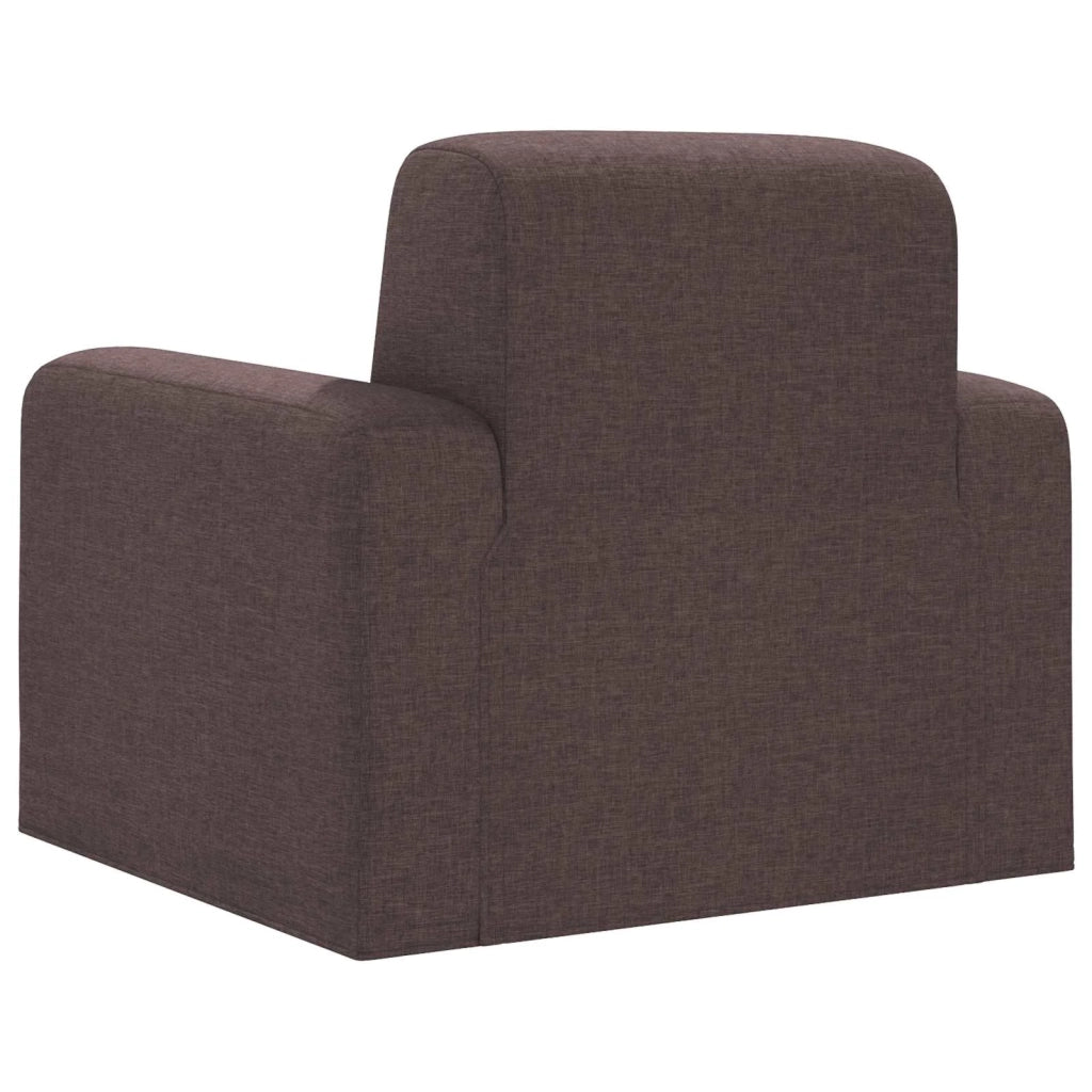 Poltrona-Divano Sedia-Poltroncina Marrone Scuro Tessuto 700369