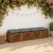 Cuscini per Seduta VIANEN 4 pz 100% Poliestere Grigio 953564