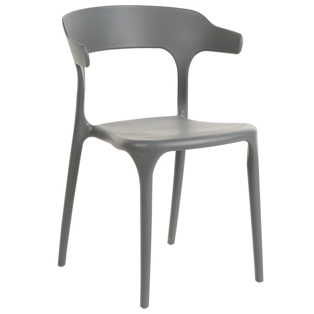 Set di 8 sedie polipropilene resistente colore grigio per interno ed esterno stile moderno