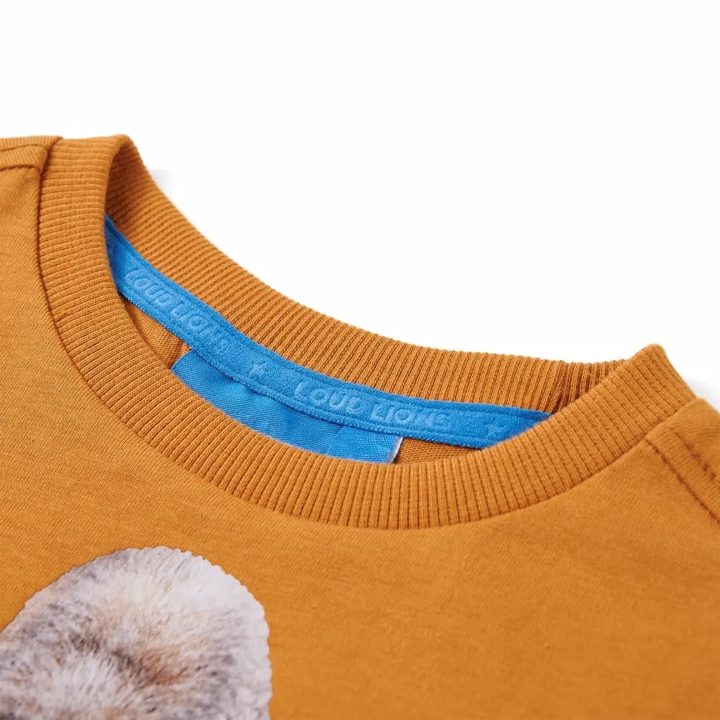 Maglietta da Bambino Maniche Lunghe Ocra Scuro 116 13216