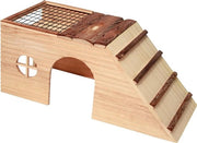 Casa per Roditori Nature 47 x 22 x 20 cm con Rampe e Area di Nutrizione Integrata