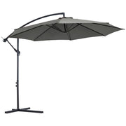 Ombrellone da Giardino Decentrato Ø300x250 cm in Acciaio e Poliestere Grigio