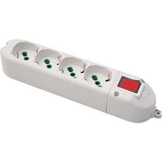 MULTIPRESA  CAVO BIPASSO + SCHUKO + INT.LUM FME  BIANCO POSTI 4 2P+T 16A