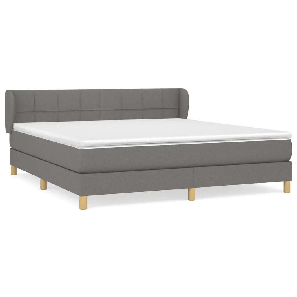 Giroletto a Molle con Materasso Grigio Scuro 180x200 cm Tessuto 3126822