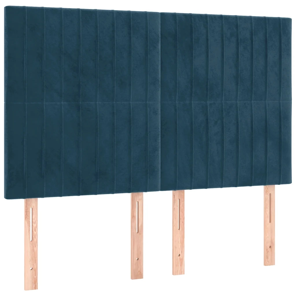 Giroletto a Molle con Materasso Blu Scuro 140x200 cm in Velluto 3132805