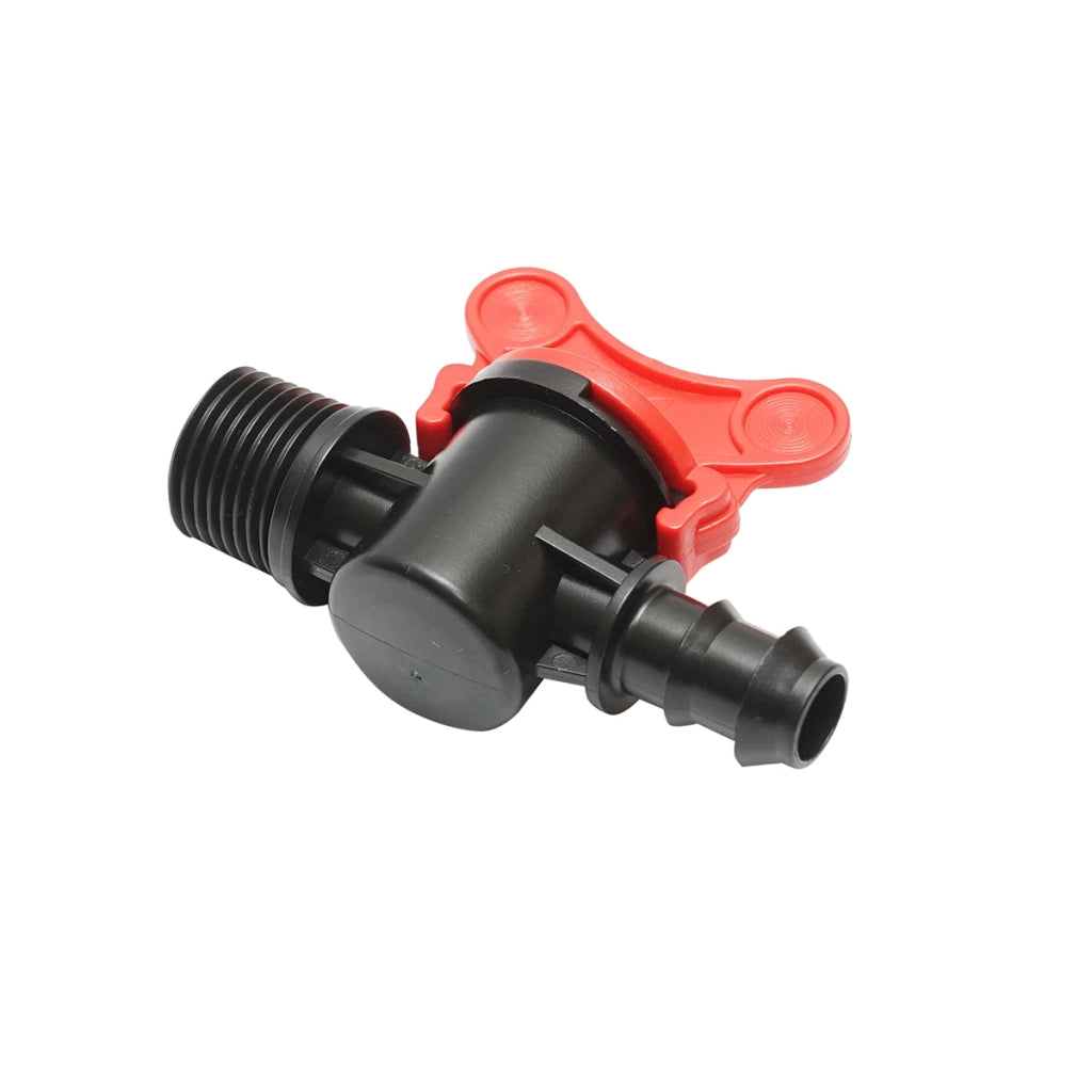 Rubinetto per tubo di gocciolamento D16mmx1/2 pollice con filettatura esterna per sistemi di irrigazione