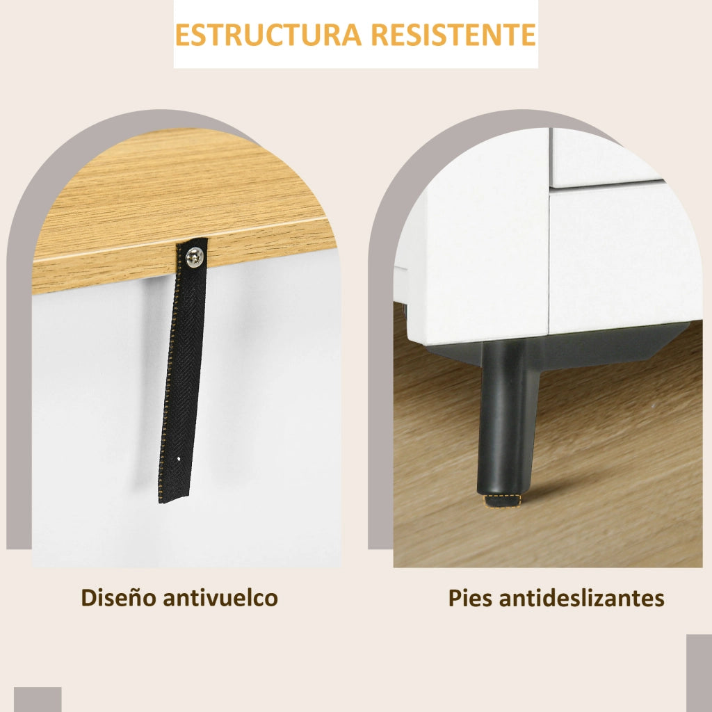 Tavolo da cucina con cassetti e ante ¨C zephmum ¨C 78x35x80 cm bianco