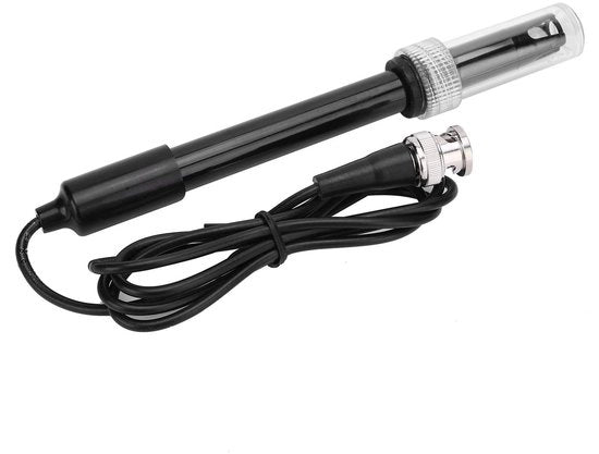 Sonda pH Professionale con Valutazione di Accuratezza - pH-Sonda in ABS - Raggio di Misura della Temperatura 0-80°C - Rango di Concentrazione pH 0-14 - Connettore BNC - Sensore pH