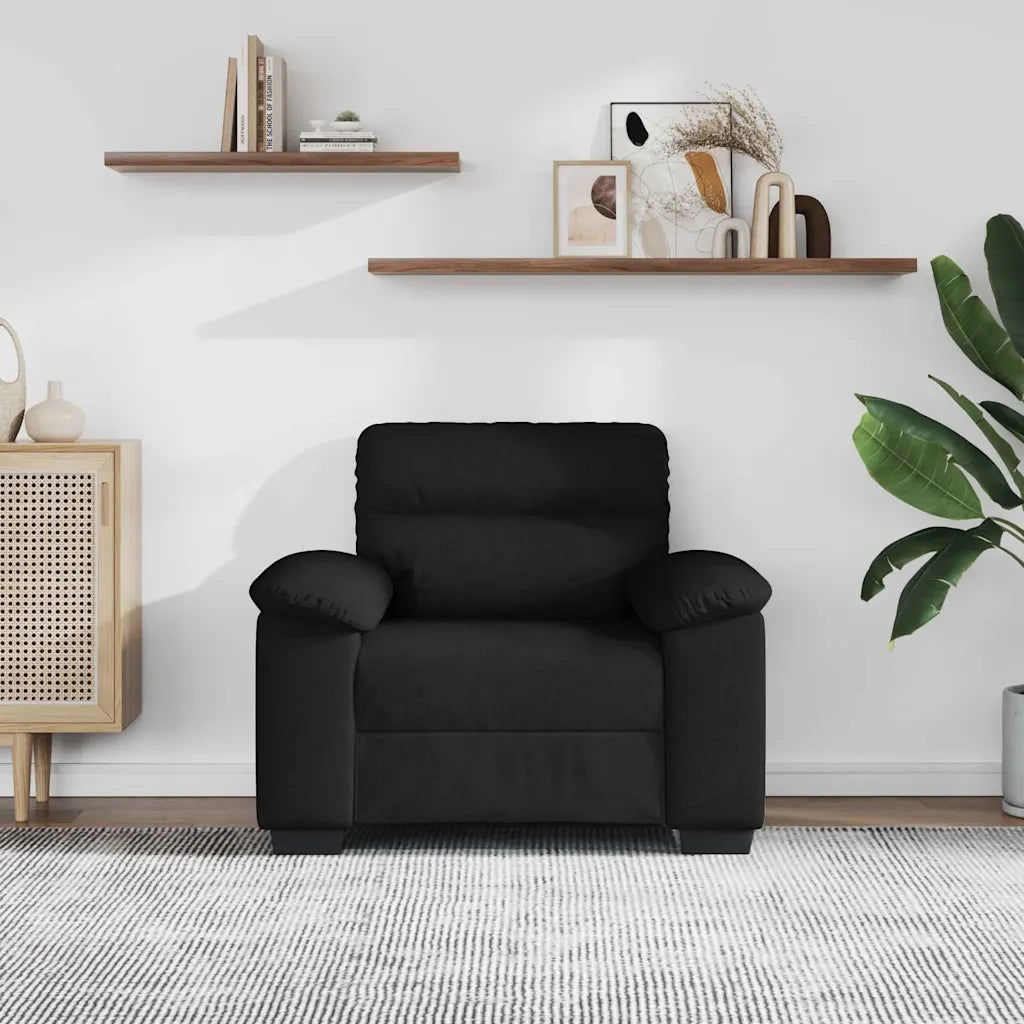 Divano Sedia-Poltrona Nera 100x81x84 cm in Tessuto