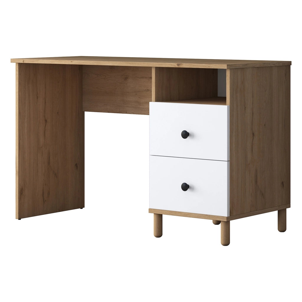 Venetico, Scrivania 9 Ripiani, 120x50x162h cm Marrone Rovere Nodi