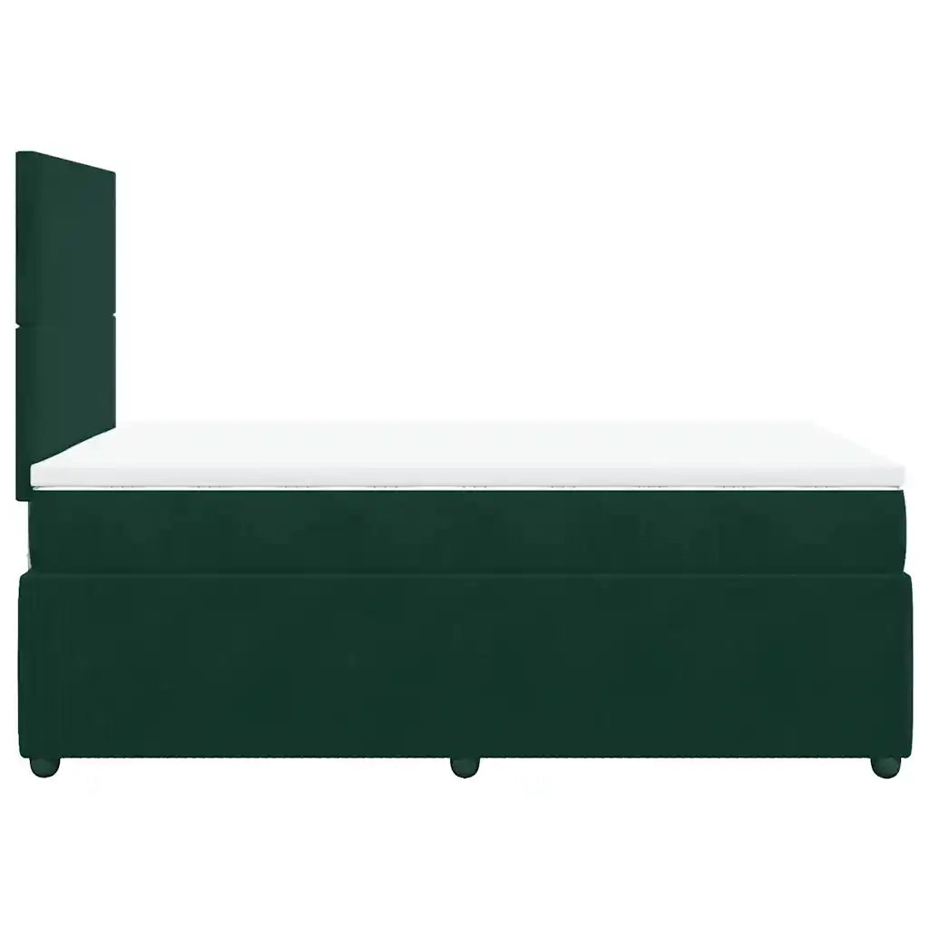 Giroletto a Molle con Materasso Verde Scuro 120x200 cm Velluto