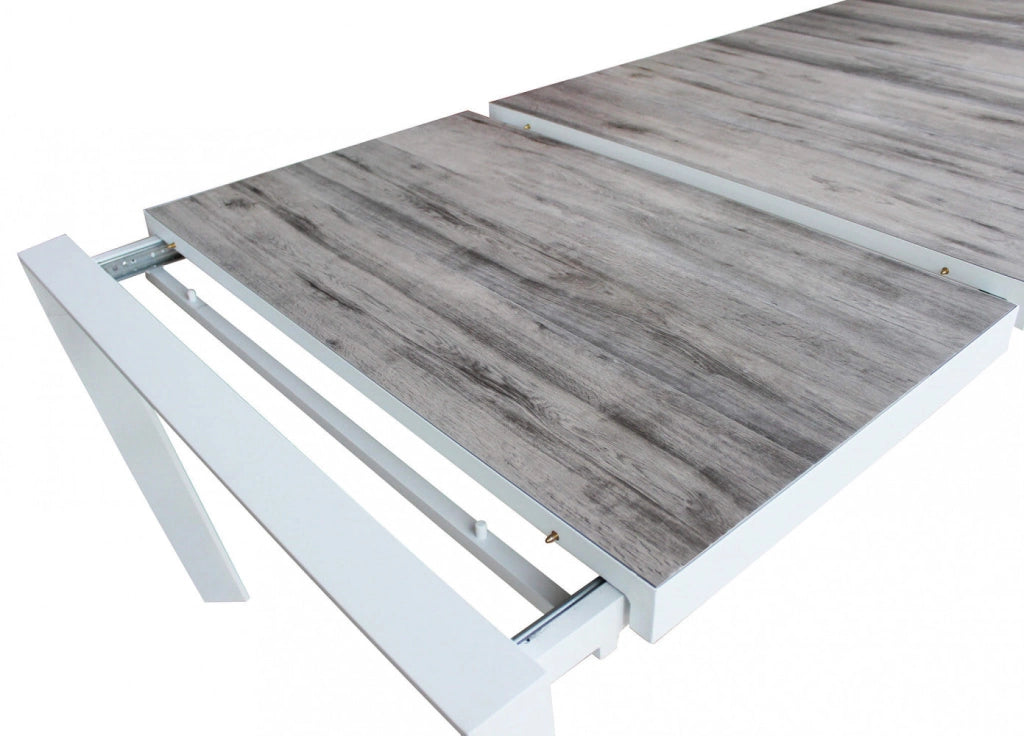 Tavolo Allungabile Portland 175/235x100x75 h cm in Alluminio Bianco