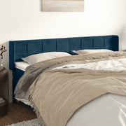 Testiera ad Orecchio-Testata con Orecchie Blu Scuro 163x16x78/88 cm in Velluto 475595
