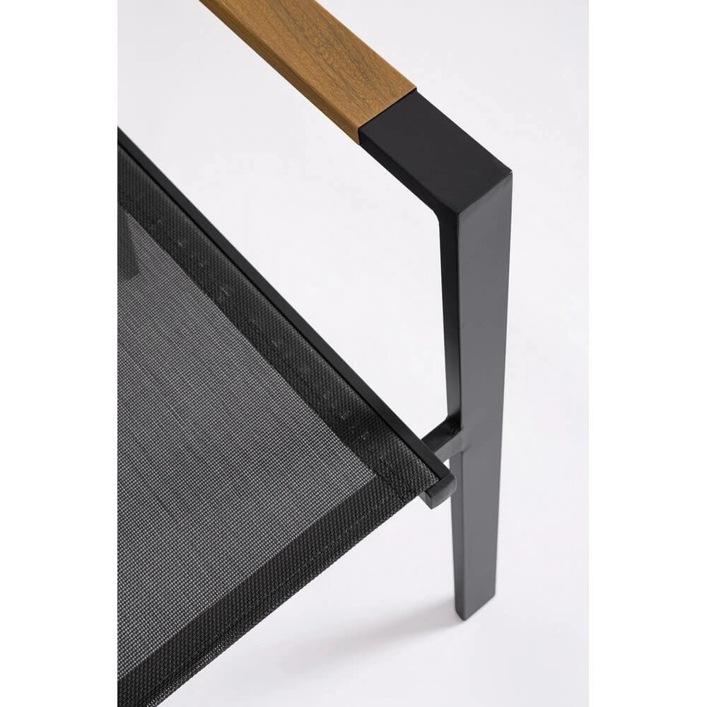 Set 4 Sedie con Braccioli Alluminio Antracite Moderno Esterno - ISKIEL