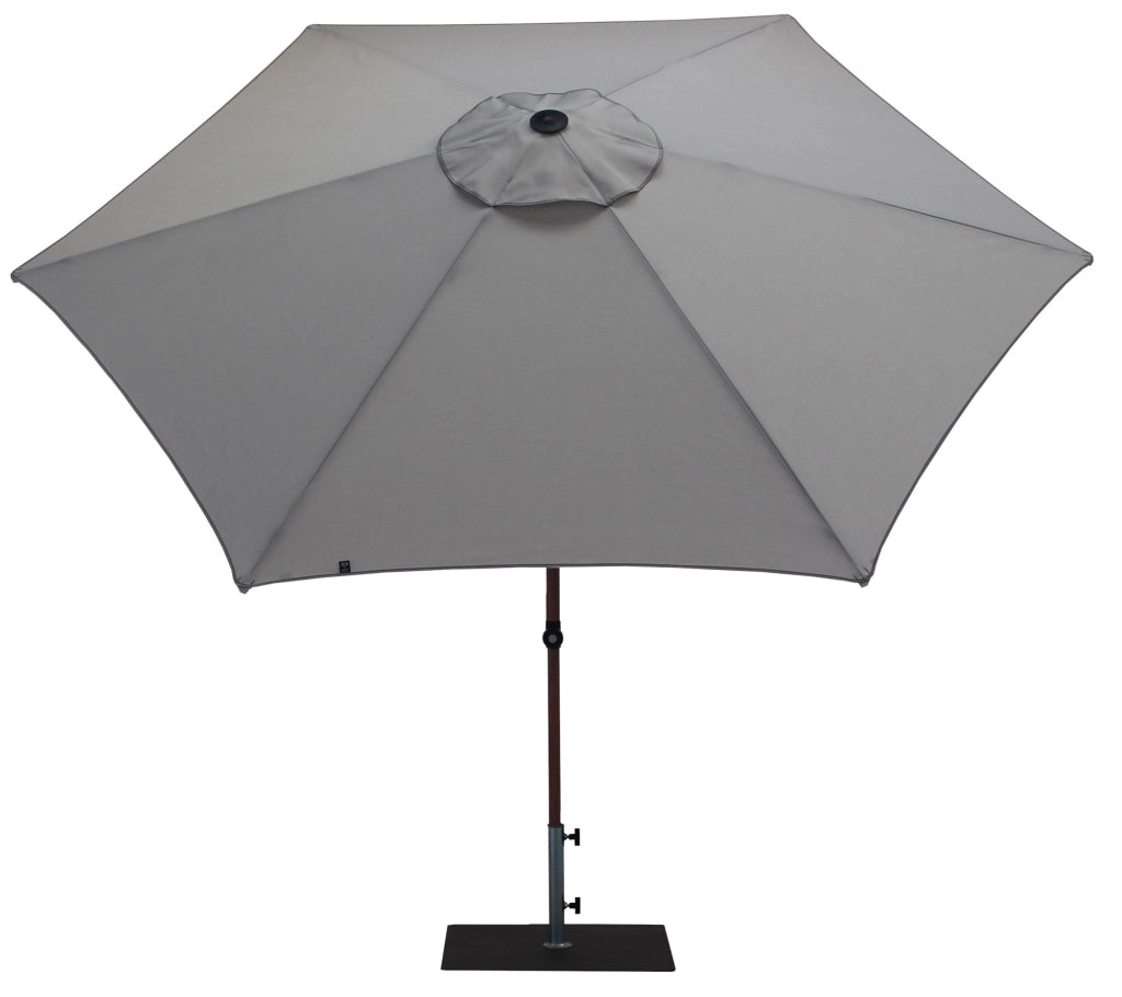 Ombrellone da Giardino Ø3 m Palo Ø38 mm in Alluminio Effetto Legno Tessuto Olefin Trend Wood Grigio