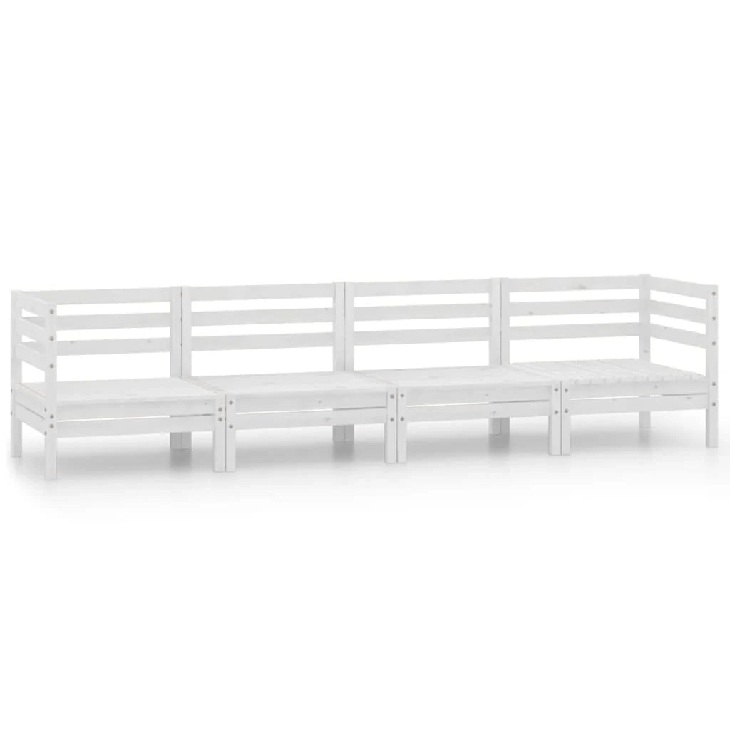 Set di mobili da giardino mobili da esterno 4 pezzi bianco legno di pino massiccio 02_0016218
